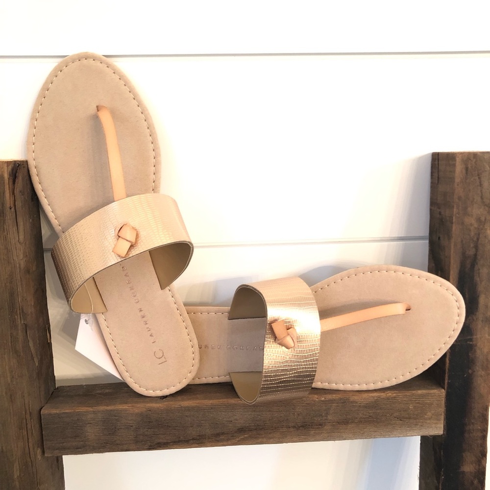 NEW Rose Gold T-Strap Sandals